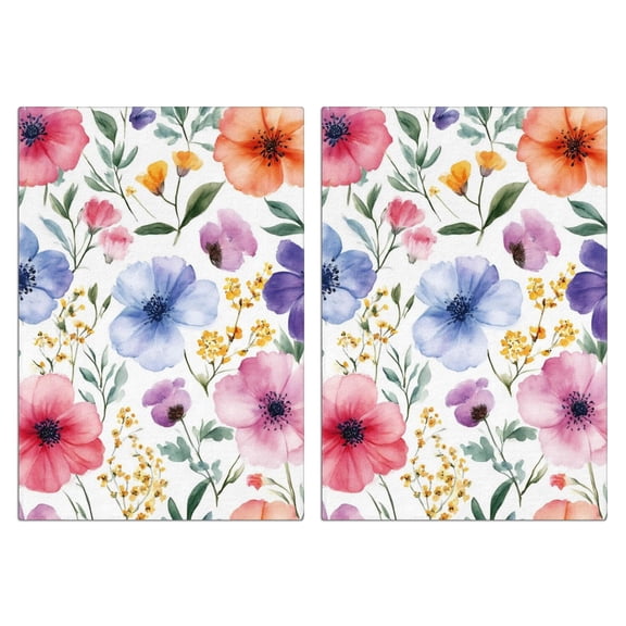 2 Pcs Funny Kitchen Towels,Watercolor Floral Pattern Microfiber Dish Towels,Kitchen Tea Towels,Kitchen Towel Set (18" X 26")