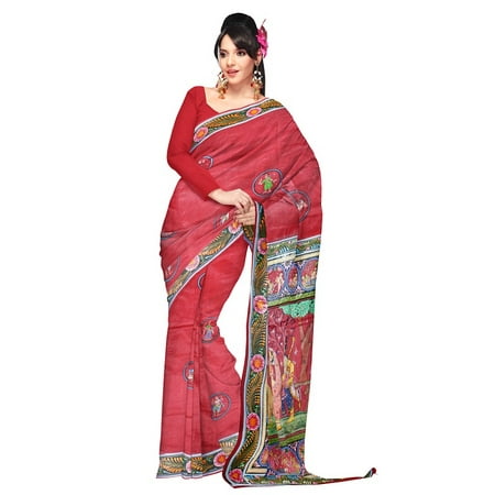- LAMINATED POSTER Sari Red Dress Silk Fashion Woman Model Saree Poster Print 24 x 36