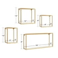 thumbnail image 6 of Kate and Laurel Mallory Wood and Metal Wall Shelf Set, White/Gold 4 Piece, 6 of 6