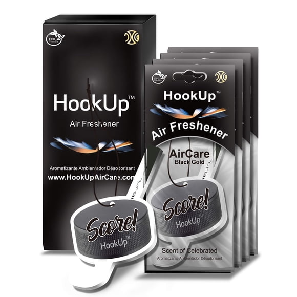 Ambientador para auto HookUp Hockey Black Gold, 4 unidades