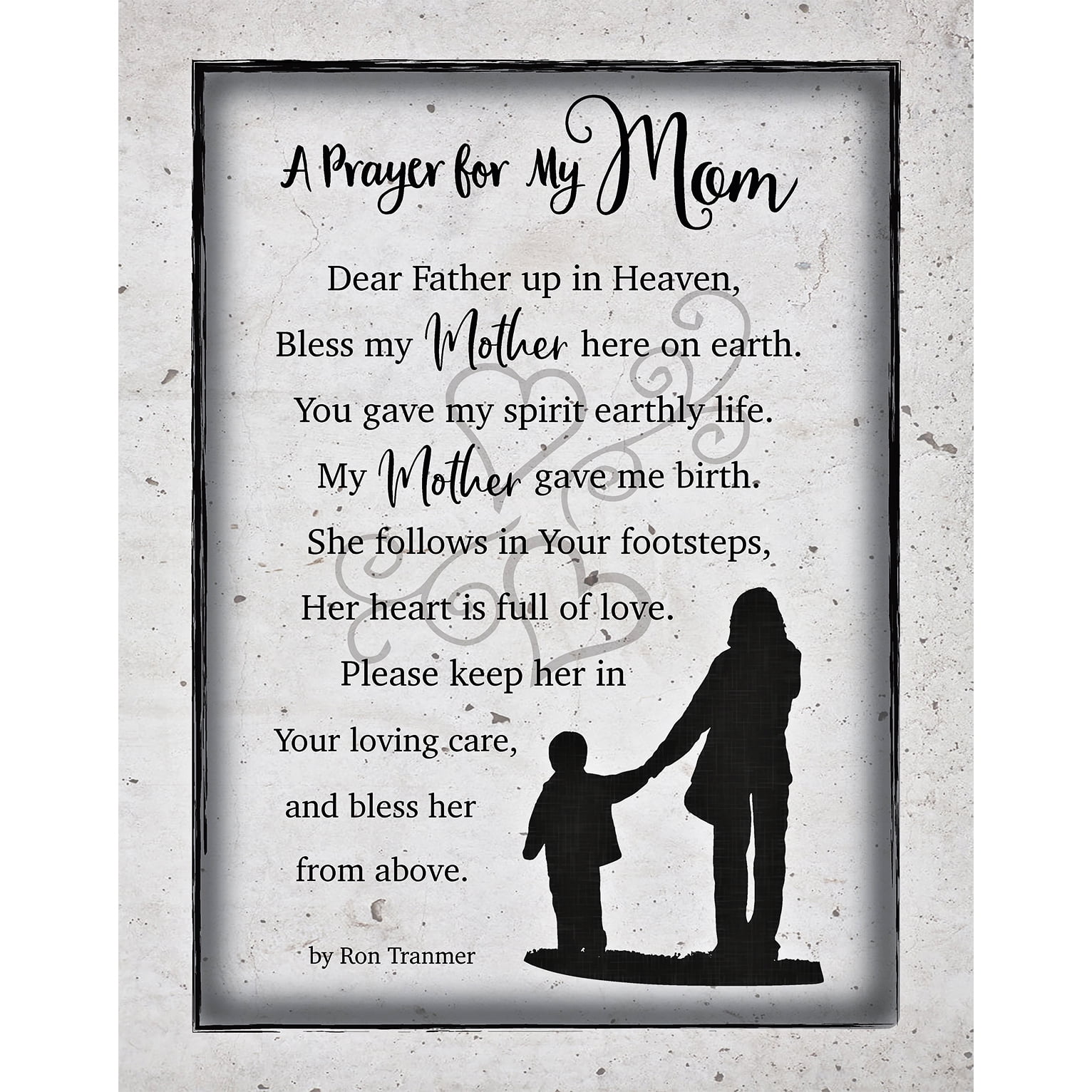 Mom Mother Prayer Wood Plaque with Inspiring Quotes 11.75"x15" - Classy