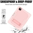 thumbnail image 7 of iPad Pro 12.9 inch 4th Generation 2020 Case with PET Screen Protector, Kids Case For iPad Pro 12.9 with Pencil Holder, Heavy Duty Rugged Dropproof Shockproof Case Kickstand Protective Cover, Rosegold, 7 of 7