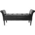 thumbnail image 4 of Andeworld Storage Ottoman Bench with Arms Upholstered Tufted Bench for Bedroom, Entryway, Hallway, Living Room Leather Black, 4 of 6