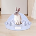 thumbnail image 1 of Arena para animales pequeños, orinal para mascotas, entrenador, caja de cama para arena de esquina, bandeja para mascotas para conejo/Galesaur/hurones Azul Fernando bandeja de arena para conejos, 1 of 8