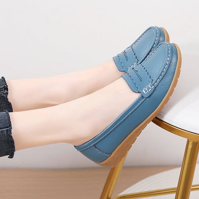 LSLJS Chaussures à Bouche Peu Profonde pour Femmes, Chaussures Plates Confortables de Conduite, Chaussures Décontractées, Chaussures Plates