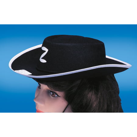 Star Power Halloween Zorro Cowboy Costume Hat, Black, One Size