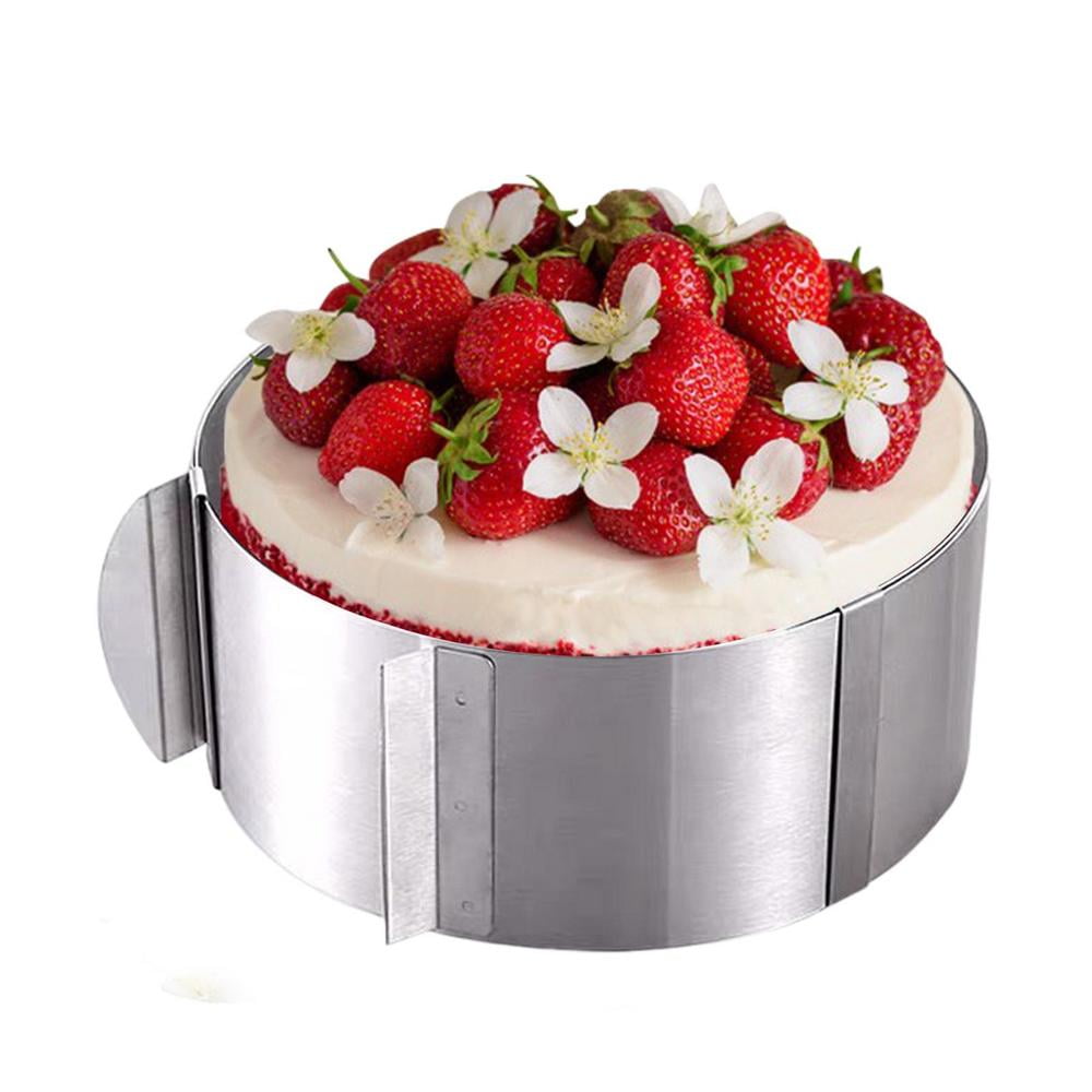Tohuu Cake Leveler Slicer Stainless Steel Adjustable Big Cake Rings 6