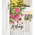thumbnail image 2 of Jbralid Welcome Spring Summer Pink Floral Decorative Linen Garden Flag for Yard Outside Decorations 12 x 18 inch, 2 of 5