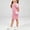 Pink, variant on Fesfesfes Girls Short Puff Sleeve Ribbed Knit Dress with Matching Mini Crossbody Bag Round Neck A-Line Casual Summer Spring Outfit Ages 3-9 Years