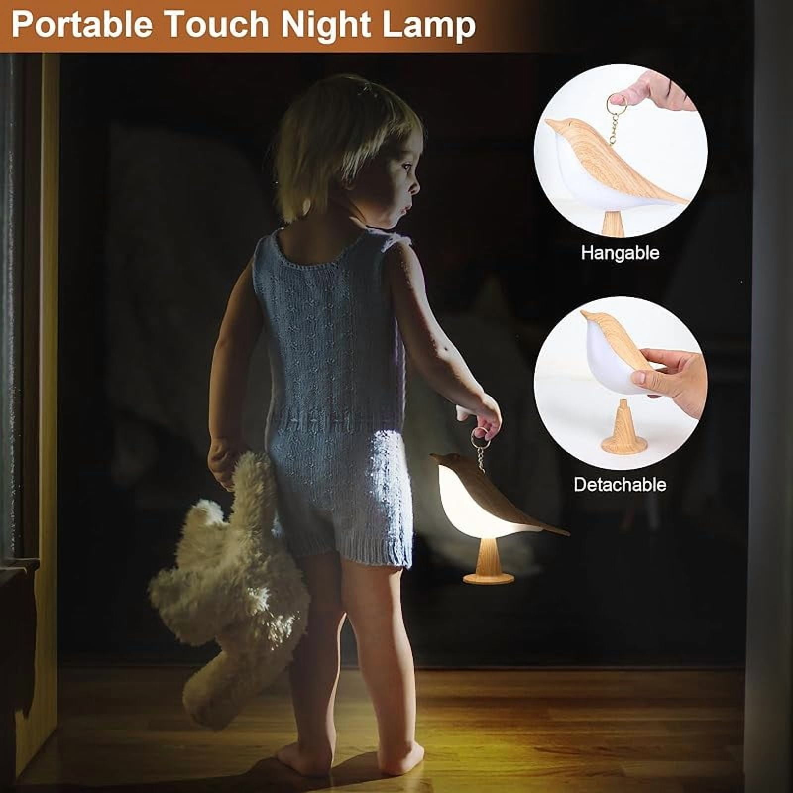 KUCASI Bird Table Lamp, Small Desk Lamp Cordless Touch Dimmable Night Light with 3 Color Temperature, Cute Lamps Rechargeable 2600mAh, for Bedroom Bedside Nightstand, Room Decor, Bird Gifts