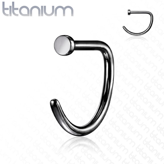 D Shape Flat End Nose Hoops Titanium Implant Grade 18 Gauge and 20 Gauge