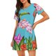 thumbnail image 1 of Fotbe Tropical Jungle Flamingo Bata de Dormir para Mujer con Estampado, Camisón de Algodón de Manga Corta, Ropa de Dormir Casual, 1 of 6