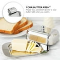 thumbnail image 4 of Jiandong butter holder Stainless Steel Butter Dish with Lid & Serving Tray for Home Kitchen(7.32X4.72X2.56Inch), 4 of 11