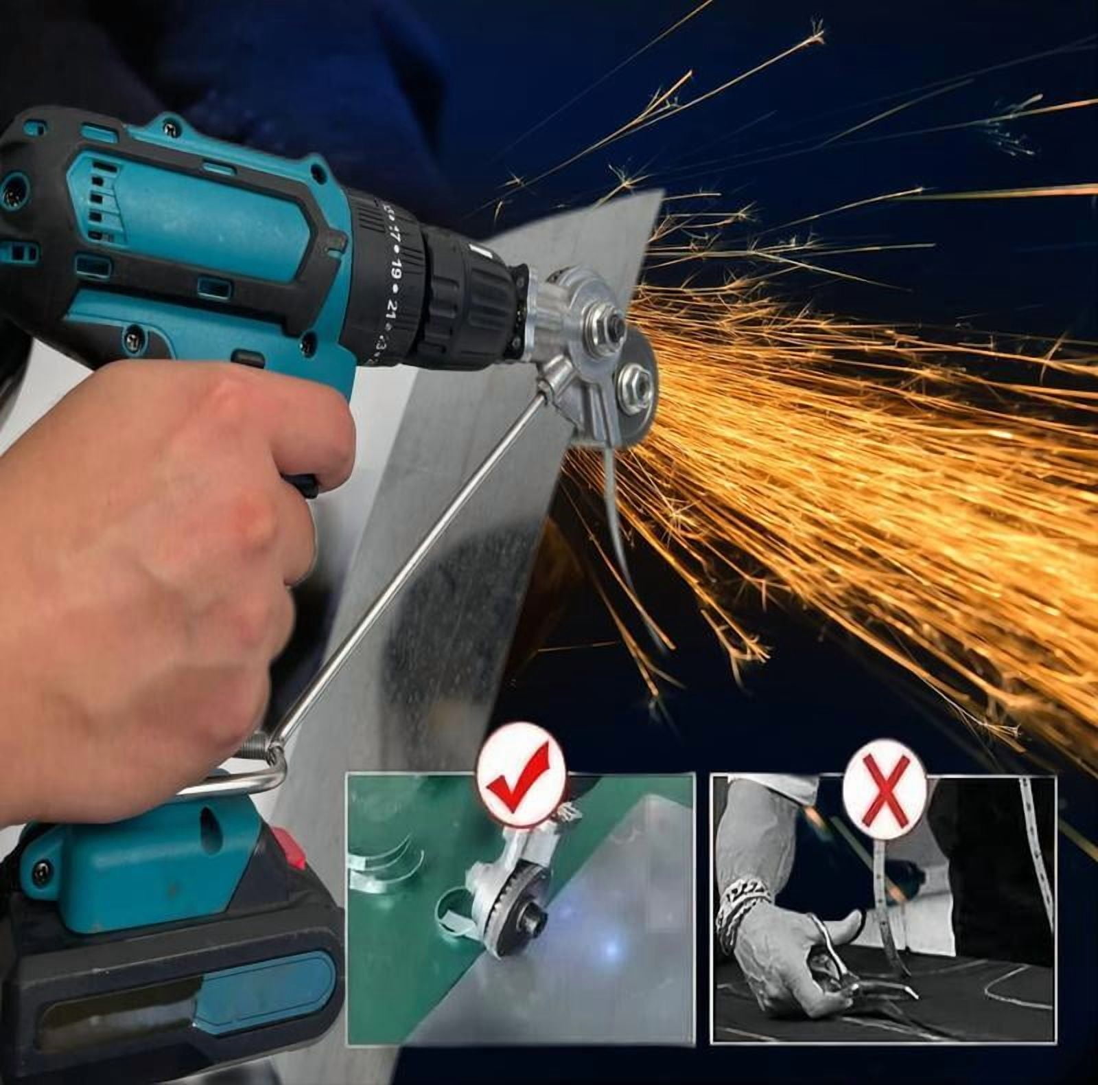 Electric Drill Plate Cutter Electric Drill Sheet Cutting Machine  Portable Shearing Machine Drill Bit Metal Drill Attachment for Cutting Thin Iron Thin White Sheet Steel Aluminum