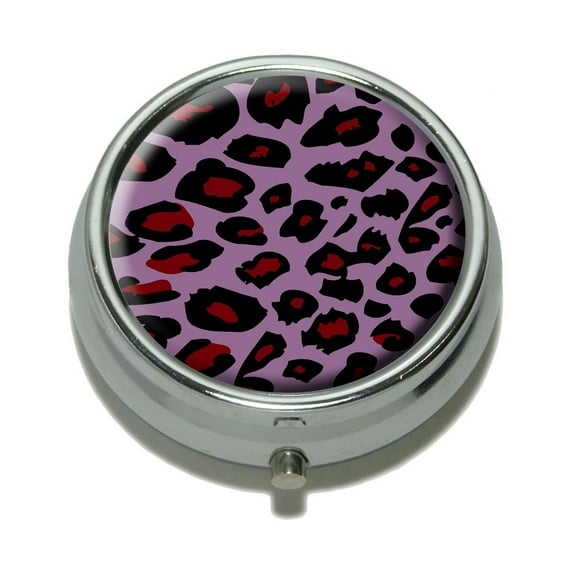 Leopard Animal Print Purple Pill Box