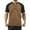 Brown, variant on Men's Color Blocked Button Open Neck Pineapple Grid Raglan Sleeves for Men Casual Loose Sports Business Short Sleeved T Shirt,XXL