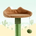 thumbnail image 3 of Yaheetech 59.3'' Cactus Cat Tree with Condo, Basket & 3 Scratching Posts, Green/Brown, 3 of 7