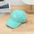 thumbnail image 2 of Cotton Embroidery Baseball Cap Adjustable Golf Hat Breathable Shade Plain Cap for Girl,Color:Mint Green, 2 of 3