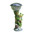 thumbnail image 3 of colaxi Frog Statue Solar Light Yard Decoration Unique Waterproof Funny Ornament Figurine Garden Decor for Patio Outside Lawn Yard Fishing Frog, 3 of 9
