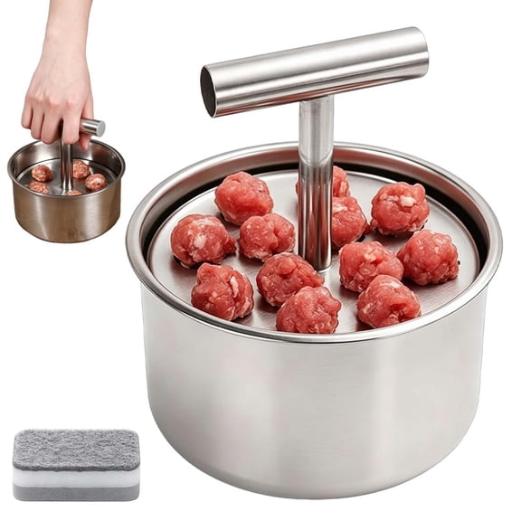 Meatball Maker Mold with Stainless Steel 6 or 12 Holes, Meatball Maker Machine, Kitchen Tool for Meat Prep