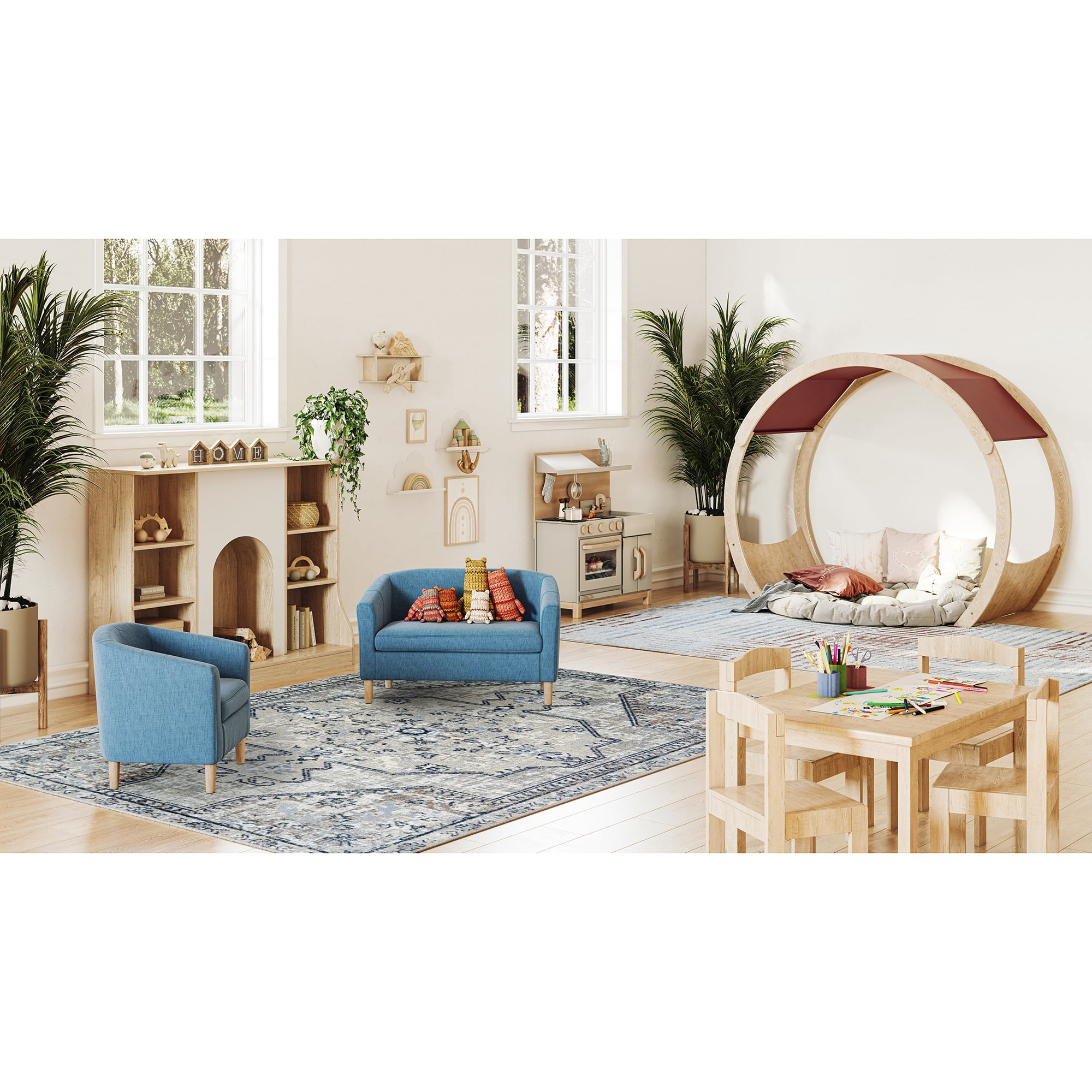 Joy Carpets Canyon Tapestry 3'10" x 5'4" Area Rug in Color Sandstone