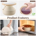 thumbnail image 4 of Sorbus 4-Piece BPA-Free Nesting Food Storage Container Set with Lids, Stackable Meal Prep Bowls, Beige, 4 of 7