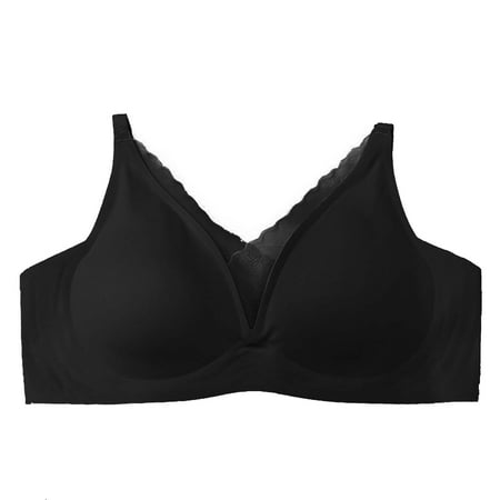 DuoJiaJ Women s Seamless Latex Bra French Wireless Push Up Adjustable Lingerie Comfortable Wireless Bras for Women
