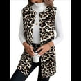 thumbnail image 2 of Chaleco Abierto con Estampado de Leopardo para Mujer, Chaqueta Vintage Sin Mangas Caqui L, 2 of 7