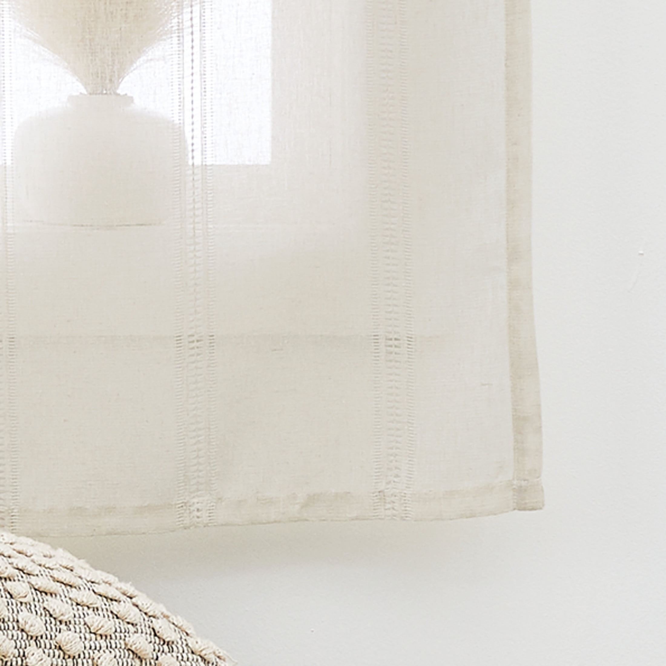(2 pack) Better Homes & Gardens Specialty Stich Single Curtain Balloon Shade, Papyrus Beige, 42" W x 63" L