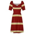 thumbnail image 6 of Maroon Gold and White Dress chic and elegant woman dress Elegant gown Women's dress, 6 of 7