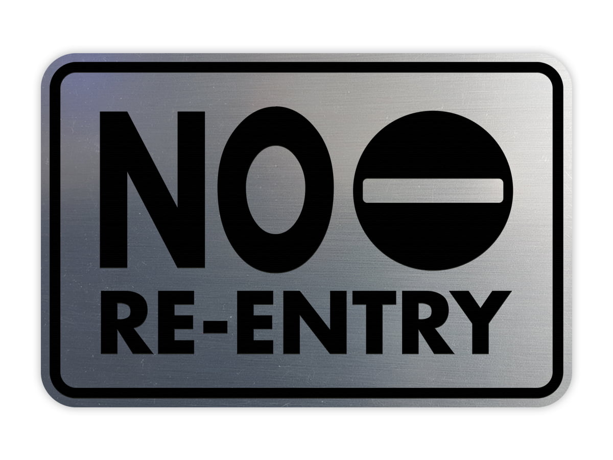 Classic Framed No Re-Entry Sign (White / Red) - Medium