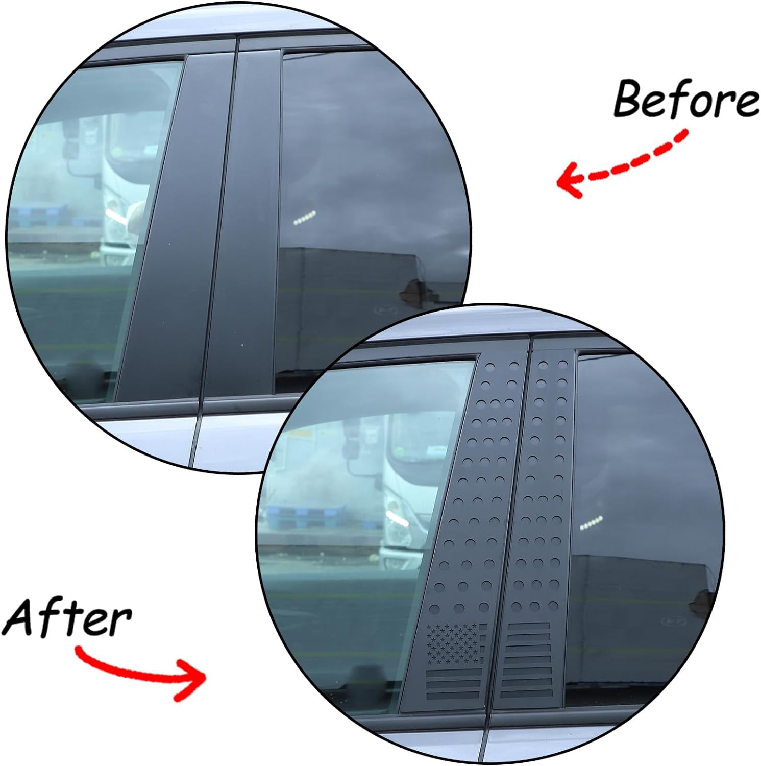 TINKI For Honda Pilot 2016-2022,Honeycomb Decorative Panel,Door Centerpillar Window Honeycomb Decorative Panel Car Accessories