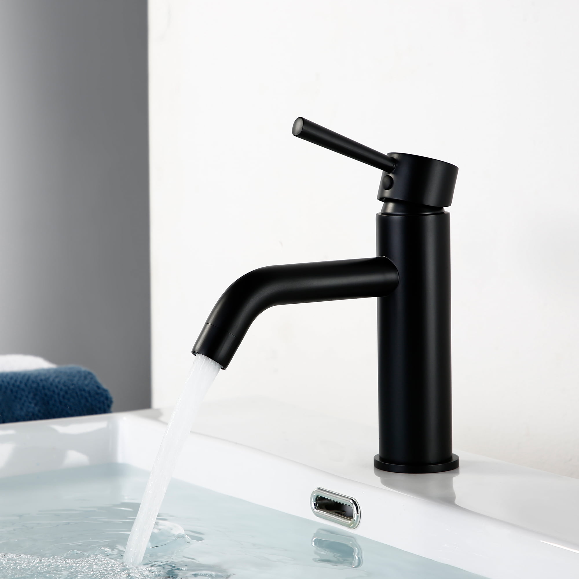Single Hole Bathroom Sink Faucet, Lever Handle Solid Brass Basin Faucet