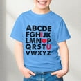thumbnail image 2 of T-shirts Filles Été Imprimé Lettre Col Rond Manches Courtes T-Shirt Décontracté Hauts Filles Bleu Ciel 8-9 Ans, 2 of 4