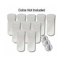Round Quarter Coin Tubes Storage 24mm by BCW 10 pack