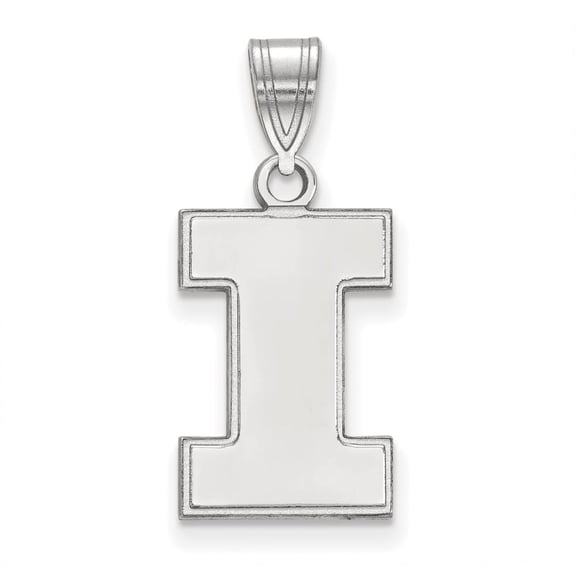 10k White Gold LogoArt University of Illinois Letter I Medium Pendant Q1W003UIL