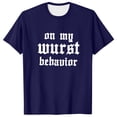 thumbnail image 3 of Men's T Shirts Summer Funny Festival Letter Printed Short Sleeve Graphic Tees Lightweight Breathable Soft Comfortable Casual Men's Shirts Dark Blue M, 3 of 6