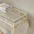 thumbnail image 3 of Yesfashion Console Table, Modern Glass Entryway Table Small Sofa Accent Table With Storage, Metal Frame, Easy Assembly, For Living Room, Hallway, Office, 3 of 7