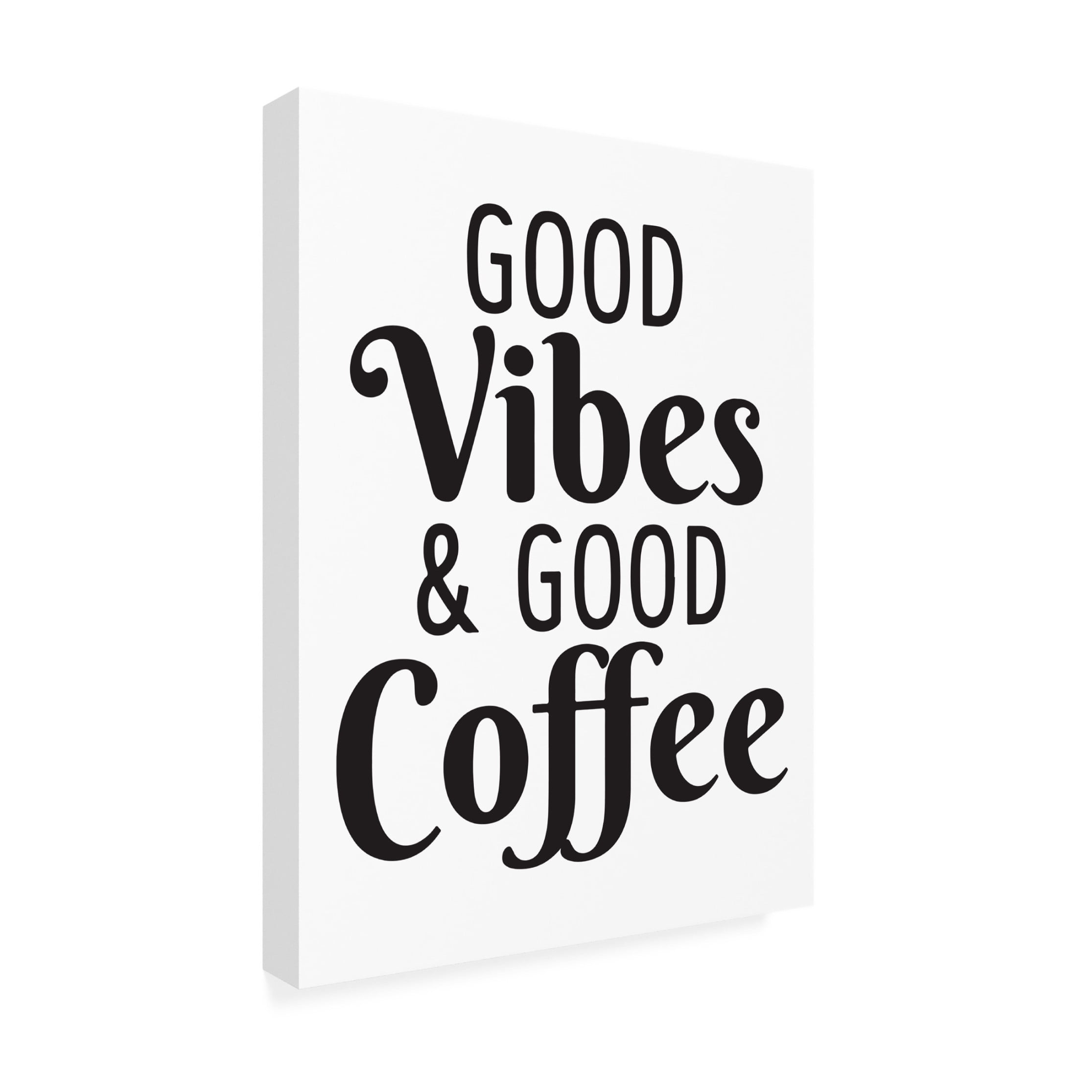 Canvas Wall Art - Jean Plout 'Coffee Typography C' Wall Art for Living Room, Bedroom, or Office Décor by Trademark Fine Art - 14 x 19 Inches