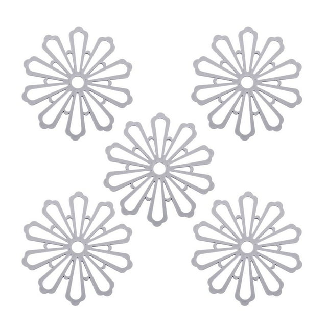 10Pcs Table Mat Hollow Flower Shape Anti-scalding Non-slip Pot Bowl Dish Insulation Pad Place Mat Kitchen Accessories