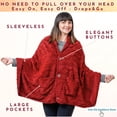 thumbnail image 2 of Manta tipo poncho EzRallora Boho Chic, portátil, de jacquard burdeos, 2 of 6