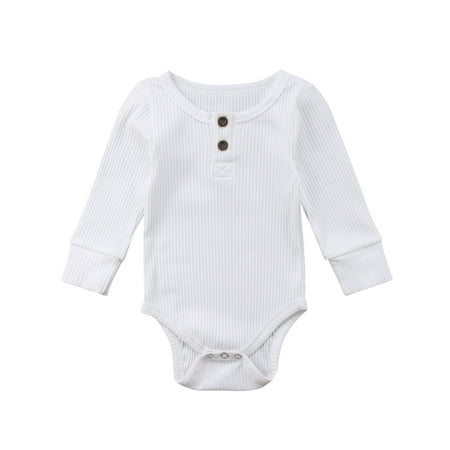 

Bmnmsl Baby Girl Boy Romper Knit Jumpsuit Long Sleeves Cotton Playsuit