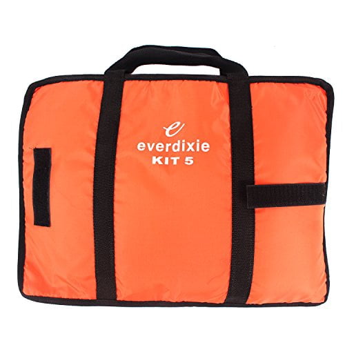 Dixie EMS Aneroid Sphygmomanometer Kit, Manual Blood Pressure Monitor Set with 5 Cuffs for Infant, Child, Adult, Large Adult, Thigh, & Carrying Case - Orange