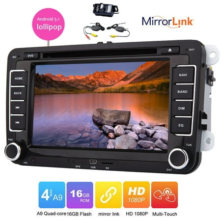 Eincar Android 5.1 lollipop Car DVD player for VW Golf 5 6 Polo CC Jetta Tiguan Touran EOS Sharan Scirocco Caddy Passat built-in GPS navigation Radio bluetooth wifi mirror link canbus capacitive (Best Golf Caddy App Android)