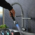 thumbnail image 3 of Chrome LED Kitchen Sink Faucet Pull Down Sprayer Swivel Spout Mixer Tap, 3 of 9