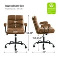 thumbnail image 2 of Modern Home Office Desk Task Chair Adjustable and Faux Leather Upholstered Camel, 2 of 10