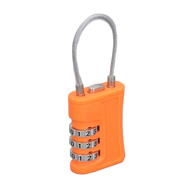 Candado de Cable Con Combinación Tsa de 3 Dígitos, Candado Fácil de Restablecer para Equipaje, Casillero de Gimnasio, Con Mecanismo de Bloqueo único, ABS inoxidable