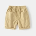 thumbnail image 4 of LYMAYTER Little Boys Soft Shorts for Kids Cotton Printing Casual Shorts Toddler Stylish Folded Hem Sweat Pants 1-6 Years, 4 of 9