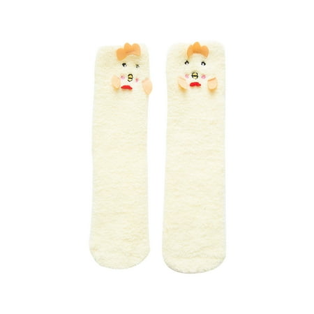 

Yrtoes Socks for Women Clearance Woman S Girls Cute Coloer Animal Ear Print Thicken Coral Fleece Keep Warm Socks Sox