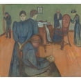 thumbnail image 2 of Edvard Munch 13x12 Black Ornate Wood Framed Double Matted Museum Art Print Titled: Death in the Sickroom (1893), 2 of 5
